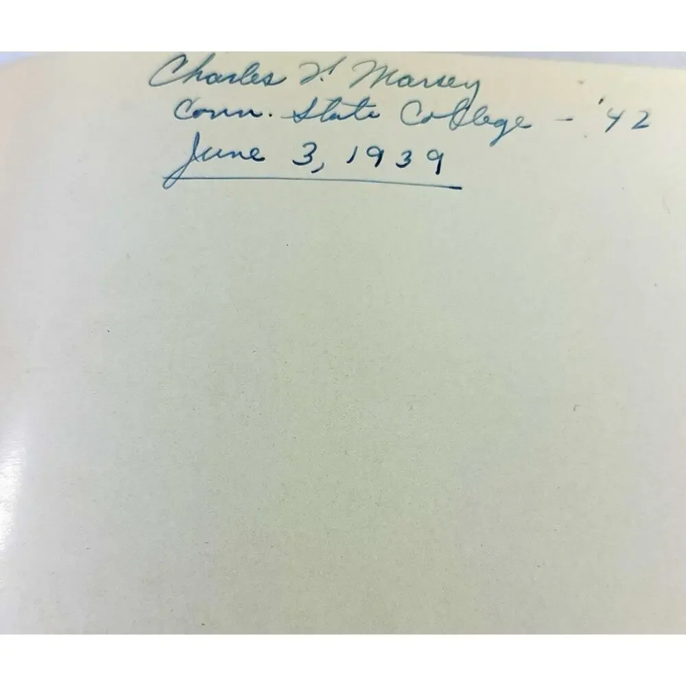 Vintage 1939 Nutmeg Connecticut State College Yearbook Storrs CT Signed